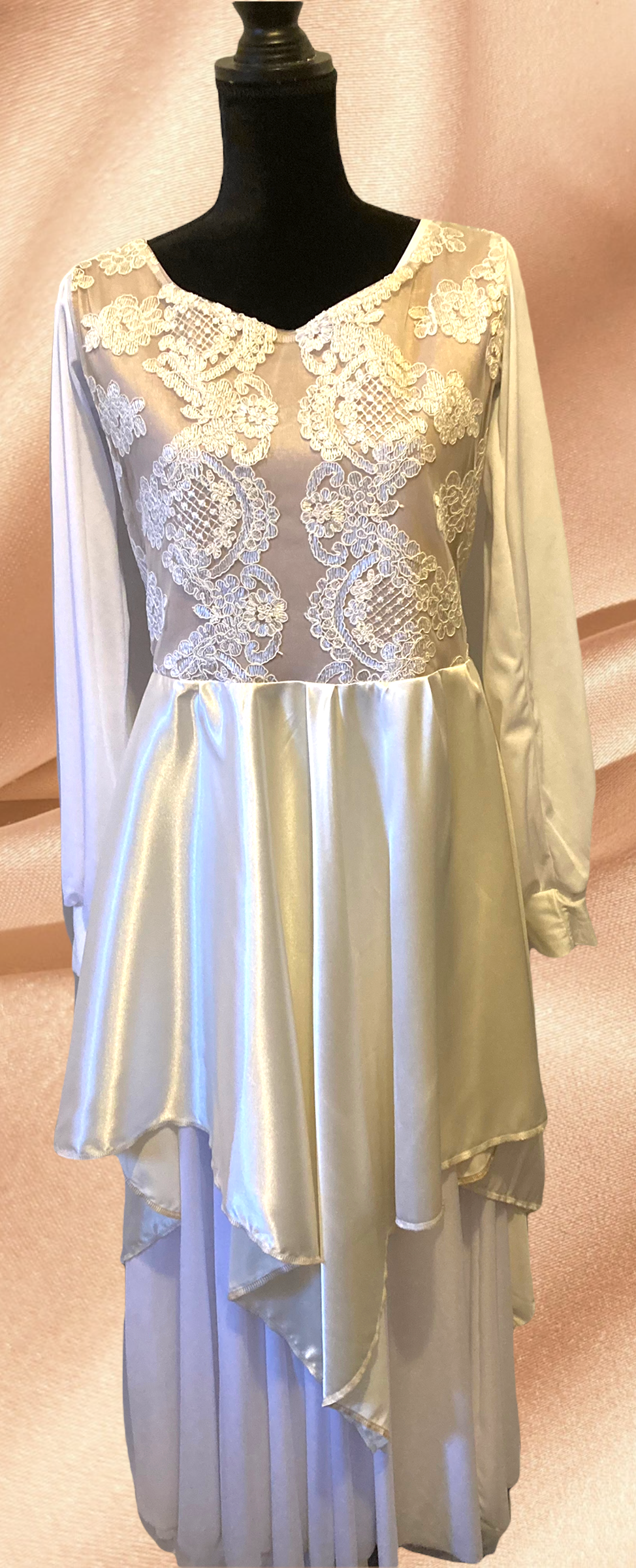 Lily Collection Ivory & Satin Lace Overlay  Sz Large